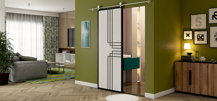 sliding bathroom door installation in Glendale